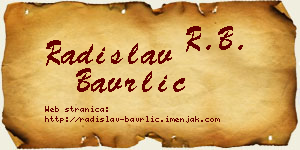 Radislav Bavrlić vizit kartica